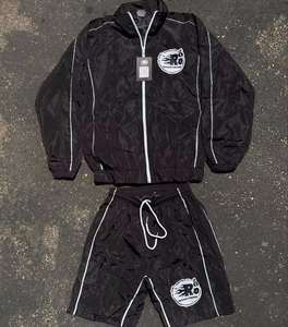 <b>Men</b> Winter Two Piece Custom Eco-Friendly Casual Windbreaker Shorts <b>Jacket</b> Tracksuit Reflective Zip-Up Organic Cotton Windproof - Product Image 4