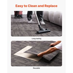 24 Pezzi Piastrelle Modulari per Moquette 24x24 Pollici, Copertura Morbida Imbottita Senza Giunture per Pavimenti Commerciali, Tappeto Quadrato Riutilizzabile per Hotel 96sq.ft2 E - Product Image 6