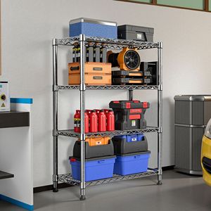 4 Tier 1000 Lbs <b>Storage</b> Shelving <b>Unit</b> Chrome Steel Organizer Wire Rack for Home <b>Kitchen</b> Office 13.7\" D X 23.6\" H - Product Image 6