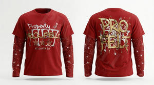 Camiseta de Manga Corta con Decoración de Pedrería, Estilo Urbano, 100% Algodón, Felpa Gruesa de 450 GSM, Transpirable, con Logotipo Personalizado - Product Image 5