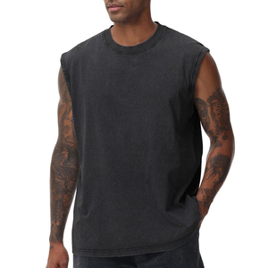 Camiseta sin mangas para hombre, cuello redondo, color sólido, algodón, informal, para exteriores, transpirable, holgada, para gimnasio, entrenamiento, fitness - Product Image 2