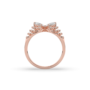 Bague de fiançailles de luxe en or 10K/14K avec diamant de laboratoire poire marquise 2,18 carats taille brillant, design unique et léger - Product Image 3