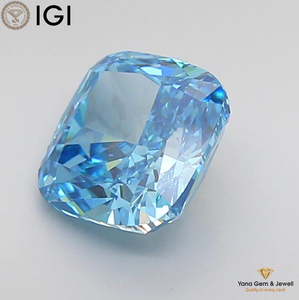 เพชร VS1 ความใสระดับ Clarity ทรงแฟนซีสีน้ำเงินสดใส พร้อมใบรับรอง IGI รูปทรงสี่เหลี่ยมคัชชู น้ำหนัก 2.00 กะรัต เพชร CVD ผลิตในห้องปฏิบัติการ เหมาะสำหรับแหวนแต่งงาน - Product Image 6