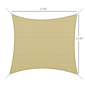 Tenda da Sole Quadrata 24x24ft per Esterni, Resistente ai Raggi UV, Colore Sabbia, Vele e Reti Ombreggianti - Product Image 3