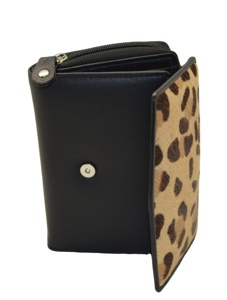 New Arrival Ladies Genuine Leather Animal Prints Clutch Purse <b>RFID</b> <b>Blocking</b> <b>Wallet</b> Zipper Closure Polyester Fashion Feather - Product Image 3