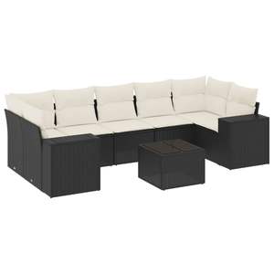 Conjunto de Sofás de Jardín en Negro y Blanco Crema - Product Image 2