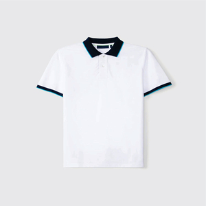 Chemise blanche à manches courtes pour homme, en nylon tricoté, coupe classique, style décontracté, broderie, couleur unie, séchage rapide, respirante - Product Image 1