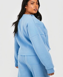 Nouveau sweat à capuche surdimensionné pour femme avec logo personnalisé, fermeture éclair et poches, manches longues, impression sérigraphique, collection automne-hiver - Product Image 6