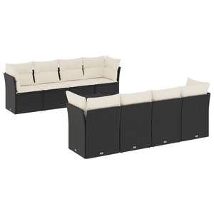 Conjunto de Sofás Grandes para Jardín en Ratán PE Negro con Acero con Recubrimiento en Polvo, Muebles de Exterior Premium - Product Image 2