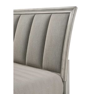 Ultra-Plush King Platform letto con finitura nebulosa bianca testiera imbottita in legno massello due cassetti portaoggetti 1pc letto - Product Image 3