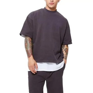 เสื้อยืดผู้ชายโลโก้สั่งทำ ผ้าฝ้าย 100% 260gsm หนานุ่ม พิมพ์ลายสกรีน ทรงบ็อกซี่ ตัดสั้น โอเวอร์ไซส์ ไหล่ตก ใส่โลโก้ของคุณเองได้ - Product Image 2