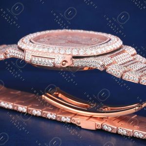 Reloj de Lujo Octagonal con Diamantes, Oro Rosa, Analógico, Cuarzo, Cierre Desplegable, 41 mm, Estilo Lujoso para Mujer - Product Image 4