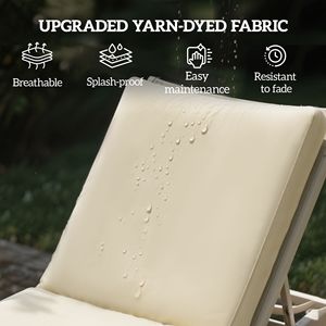 Cuscini per sedie da giardino beige in 2 pezzi con schienale, cuscini di ricambio per sedie lounge da esterno - Product Image 4