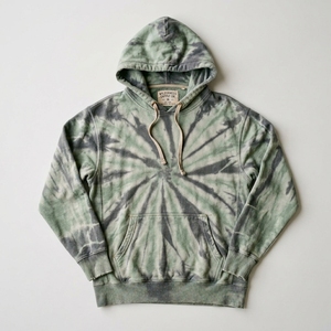 Sudadera con Capucha para Hombre, Color Verde Salvia y Gris, Estilo Tie Dye, Personalizada, Streetwear, Oversize, Unisex, Felpa Suave, OEM, ODM, Ropa al por Mayor - Product Image 2