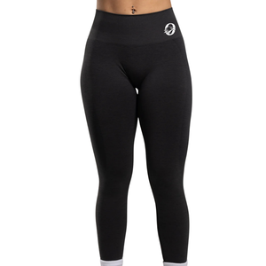 Leggings de compression tricotés sans couture taille haute décontractés pour femmes noires, idéaux pour la gym, le fitness, le yoga et la course à pied (extensibilité quadridirectionnelle) - Product Image 1
