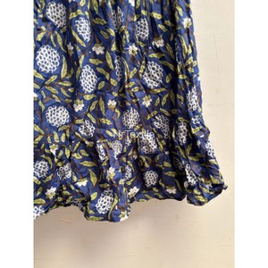 Jupe midi à imprimé floral, coupe évasée, taille élastique, style bohème, en mousseline de soie, coupe ample, ourlet à volants, pour toutes les saisons - Product Image 2