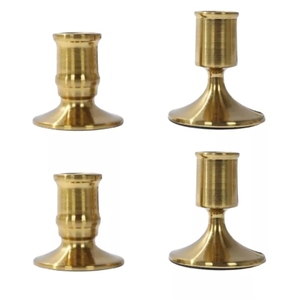 Sleek design gold plated cast metal small large candle holder 2 <b>pc</b> <b>set</b> taper candlestick holder customization options - Product Image 5