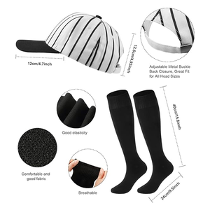 Men's Baseball Uniform Set Striped Jersey Pants Cap <b>Socks</b> Moisture Wicking All Seasons Adult Size - Product Image 5