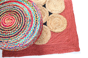 Handmade Organic Eco-Friendly Bohemian Geometric Pattern Braided Jute <b>Rug</b> <b>Large</b> Area <b>Rug</b> - Product Image 2