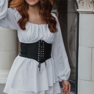 Ceinture Corset Élastique Large en Cuir Véritable Noir Écologique et Respirant pour Femme, à Lacets Frontaux, Extensible Sous la Poitrine, Vente en Gros Personnalisée - Product Image 4