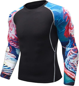 Camiseta de Compresión de Manga Larga con Diseño Gráfico para BJJ No Gi, Ajuste Elástico para Grappling, Lucha y Entrenamiento, Ropa Moderna - Product Image 2