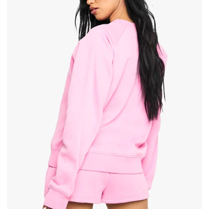 Sweat-shirt surdimensionné en molleton 100 % coton tricoté de haute qualité pour femme avec broderie personnalisée sur le devant – Écologique et idéal pour l'hiver - Product Image 3