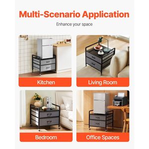 Carrello Porta Frigorifero Mini con Capacità di 80 kg, 2 Cassetti e 4 Ruote Girevoli, Supporto Mobile per Mini Frigo - Product Image 6