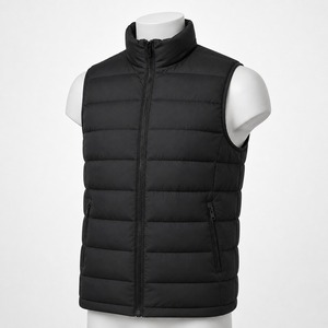 Custom Logo Winter Thick Solid Zipper up Sleeveless Vest Men's Puffer Down Vests Man Padded Cotton <b>Waistcoats</b> OEM Serviced - Product Image 6