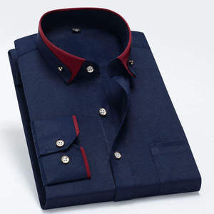 เสื้อเชิ้ตผ้าฝ้ายแบบทางการสำหรับผู้ชาย แขนยาว สวมใส่ทำงาน ทรงเข้ารูป มีกระเป๋า ไม่ต้องรีด สีพื้นเรียบ จำหน่ายจำนวนมาก - Product Image 6