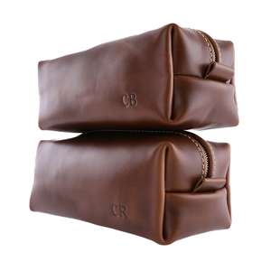 Neceser de Cuero Genuino Hecho a Mano, Estilo Vintage, Premium, para Hombre, Bolsa de Viaje, con Logotipo Personalizado, Kit de Afeitado LNTB-0003 - Product Image 6