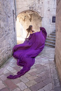Vestido de Noche Maxi de Satén de Seda Romántico de Diseñador, con Cintura Natural, para Mujer, de Alta Costura, Ideal para Sesiones de Fotos - Product Image 4