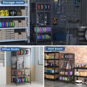 Armadio per Stampante 3D a Doppio Strato con Barra Portafilamento a T, Design Antirumore e Antipolvere, Supporto per Accessori per Stampante 3D - Product Image 4