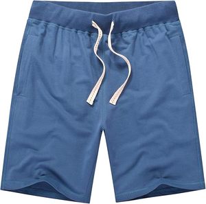 Shorts de sport décontractés en coton écologique pour hommes, taille élastique, respirants, légers, imperméables, séchage rapide, longueur genou - Product Image 2