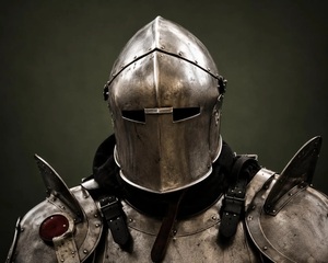 Traje de Armadura de Caballero Barbuta Portátil – Disfraz Medieval de Acero Completo Farjana - Product Image 2