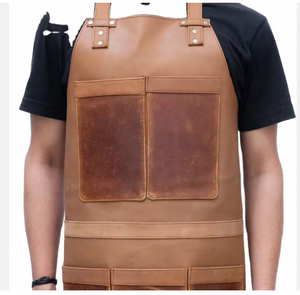 Wholesale Genuine Leather <b>Apron</b> Custom Branding BBQ Chef Barista <b>Work</b> <b>Apron</b> Durable <b>Apron</b> - Product Image 1