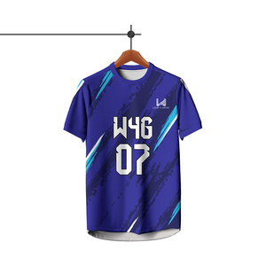 Maillots de football personnalisés à col rond pour hommes, respirants, antibactériens, imprimés numériquement, séchage rapide, unisexes, pour sports d'été - Product Image 5