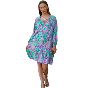 Vestido Mini Casual Estampado para Mujer, Ropa de Playa para Vacaciones - Product Image 1
