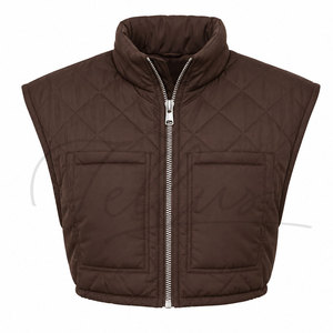 Veste matelassée courte sans manches légère et imperméable coupe-vent à col montant zippé pour femme – Grande Vente - Product Image 1