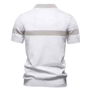 Camiseta de Punto para Hombre, Verano, 100% Algodón, Transpirable, Diseño Hueco, Corte Regular, Estilo Casual - Product Image 5