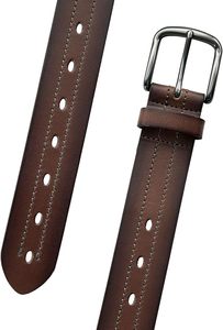 Cinturón Casual de Cuero Genuino para Hombre, Hebilla con Patrón Geométrico, Ajustable, 3-3.5cm de Ancho, Ecológico, Duradero, Color Marrón, para Jeans - Product Image 3