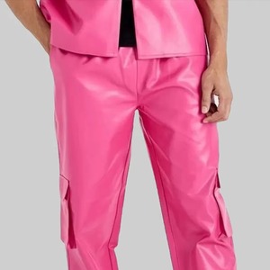 New 2026 Custom Made 100% Leather Canvas Vintage Pants Shiny Tights Customized Logo Mid Waist Solid Color Waterproof Breathable - Product Image 3