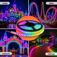 Bande LED flexible SMD 5050 RGB multicolores, étanche IP68, en cuivre, haute densité, 120 LED, pour piscine, alimentation DC 24V