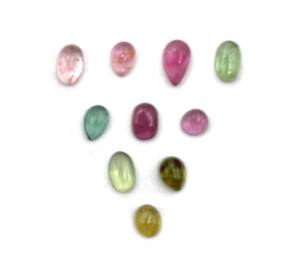 Tourmaline naturelle multicolore, cabochon, formes variées, pierres précieuses en vrac, 3-5 mm, certifiées IGI, pour la fabrication de bijoux - Product Image 2
