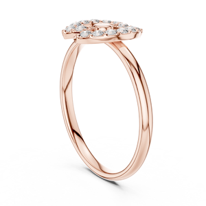 Anillo de compromiso y boda clásico de oro rosa chapado en oro de 18 quilates con diamante solitario y engaste de púas para mujer - Product Image 4