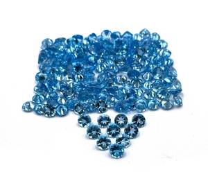 Topacio Azul Suizo Natural, Corte Redondo, Lote de Gemas Sueltas al por Mayor, Piedra Facetada para Joyería - Product Image 3