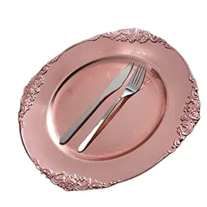 New Dinnerware And table Decor Copper Tone Charger plate Trending Supplies Eco Friendly Wholesale Classic Charger Plate Tray