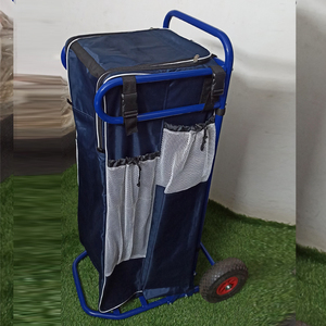 Chariot de sport pliable TSFI avec filet en nylon et matériaux métalliques, chariot à équipement pour adultes pour l'entraînement de football et l'utilisation en extérieur - Product Image 4