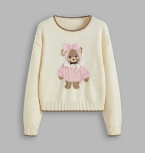 Pull en tricot style universitaire épais et chaud pour femme, idéal pour l'hiver, tricoté en grosse maille, respirant, collection 2026 - Product Image 1