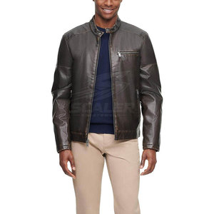 Chaqueta de Cuero Casual para Hombre, de Moda, al por Mayor, para Invierno, con Interior Suave, Transpirable y Resistente al Viento - Product Image 3