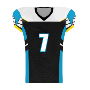 Maillot de football américain personnalisé imprimé, rouge, numéro 15, pantalon noir, respirant, anti-humidité, manches courtes, col rond - Product Image 5